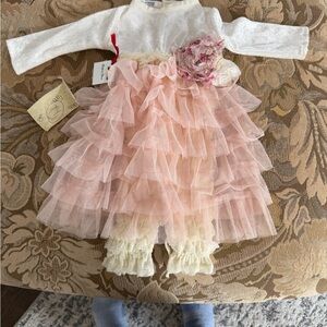 Elegant Pink Layered Kids Dress